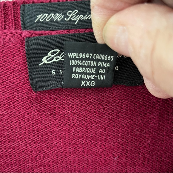 Eddie Bauer Men’s 100% Cotton V-Neck Sweater Size XXL - Picture 3 of 5